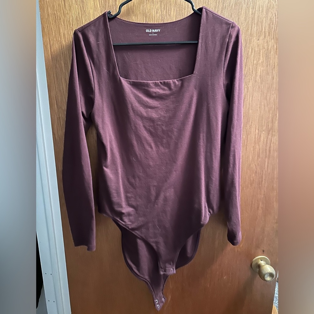 Old Navy Square Neck Long Sleeve Bodysuit - Brown